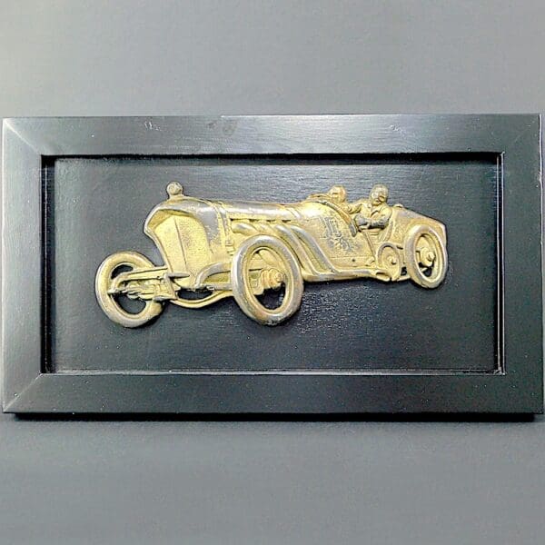 Bronze Racing Car Plaque - Sheryl's Art Deco Emporium
